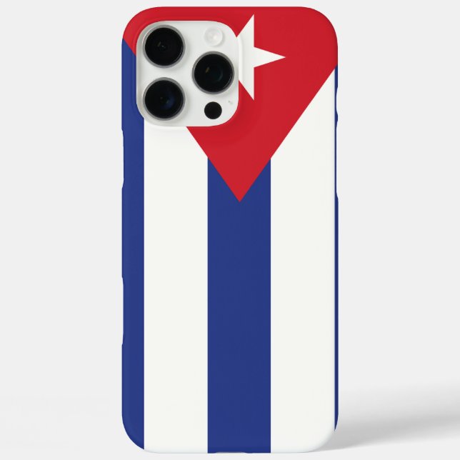 Funda iPhone 16 Pro Max PERSONALIZABLE de Bandera de CUBA (Reverso )