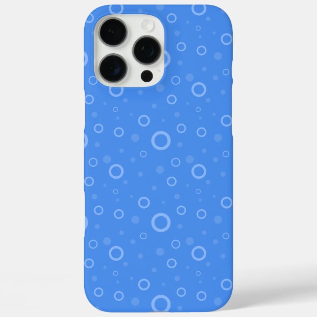 Funda iPhone 16 Pro Max Personalizable de círculos de patrones azules (Reverso )