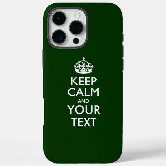 Funda iPhone 16 Pro Max Personalizado MANTÉN LA CALMA Y Tu Texto (Reverso)
