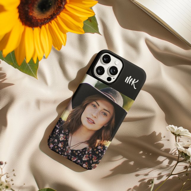 Funda iPhone 16 Pro Max Personalizado Monogramó a su Bonito de fotos (Custom Monogrammed Your Photo Pretty Lady Case-Mate iPhone Case)