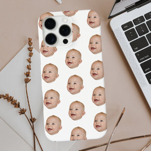 Funda iPhone 16 Pro Max Personalizado Patrón de cara del bebé foto persona