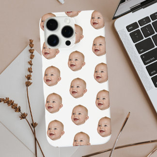 Funda iPhone 16 Pro Max Personalizado Patrón de cara del bebé foto persona