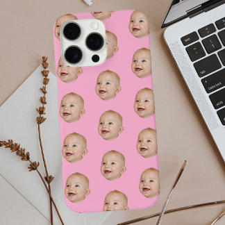 Funda iPhone 16 Pro Max Personalizado Patrón de cara del bebé foto persona