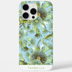 Funda iPhone 16 Pro Max Personalizado Vintage Blue Wattle and Eucalyptus