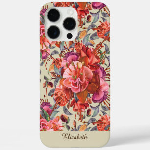 Funda iPhone 16 Pro Max Personalizado Vintage Fuchsia Blooms