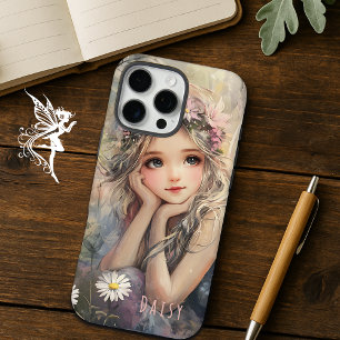 Funda iPhone 16 Pro Max Personalizado Whimsical Daisy Fairy Pastel Waterco