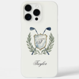 Funda iPhone 16 Pro Max Personalized Golf Monogram Crest Elegant