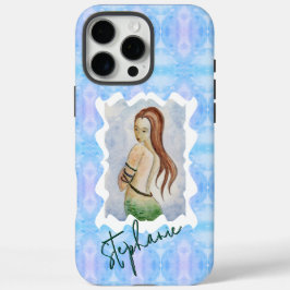 Funda iPhone 16 Pro Max Personalized Mermaid Watercolor Original Art