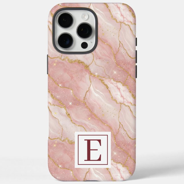 Funda iPhone 16 Pro Max Personalized Monogram Rose Quartz Gold (Reverso)