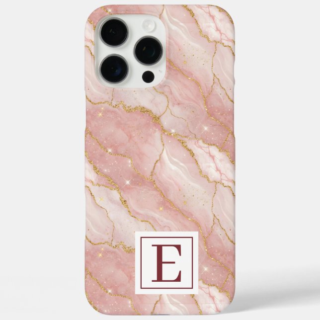Funda iPhone 16 Pro Max Personalized Monogram Rose Quartz Gold (Reverso )