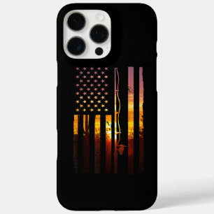Funda iPhone 16 Pro Max Pez de la bandera americana Pescador de peces dive