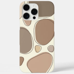 Funda iPhone 16 Pro Max Piedras abstractas de crema moderna y marrón