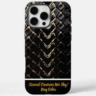 Funda iPhone 16 Pro Max Piel de serpiente brillante que muestra la habilid
