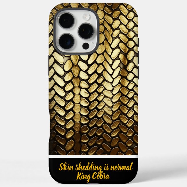Funda iPhone 16 Pro Max Pieles doradas de serpiente brillando en la cálida (Reverso)