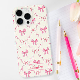 Funda iPhone 16 Pro Max Pink Coquette Bow