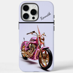Funda iPhone 16 Pro Max Pink & Gold Motorcycle