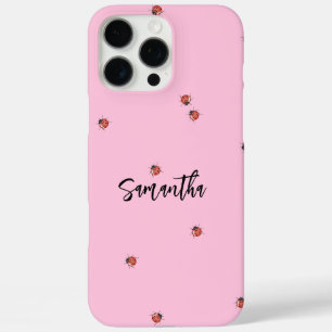Funda iPhone 16 Pro Max Pink Ladybug