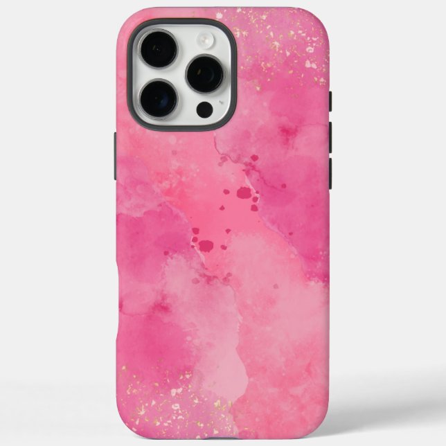 Funda iPhone 16 Pro Max Pink Watercolor Linktree | (Reverso)