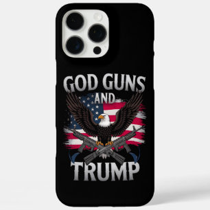 Funda iPhone 16 Pro Max Pistolas De Dios Y Vintage De La Bandera Estadouni