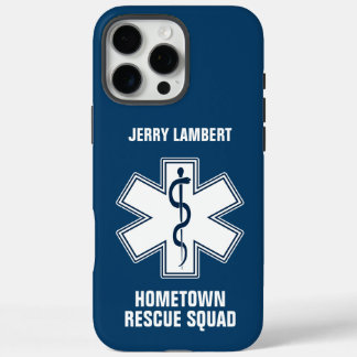 Funda iPhone 16 Pro Max Plantilla de nombre EMT EMS paramédico