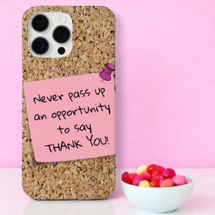 Funda iPhone 16 Pro Max Plantilla de nota rosa fijada Mensaje de tablero d
