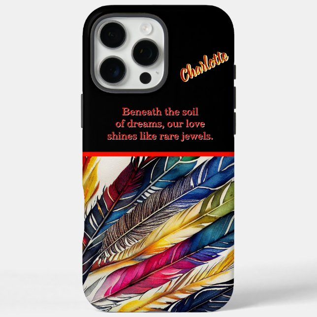Funda iPhone 16 Pro Max Plumas de acuarela en armonía (Reverso)