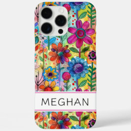 Funda iPhone 16 Pro Max Poder Floral Retro Groovy Personalizado
