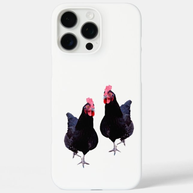 Funda iPhone 16 Pro Max Pollitas Negras Pasean, (Reverso )