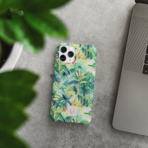 Funda iPhone 16 Pro Max Preciosas Palmas Verdor   Monograma Inicial 
