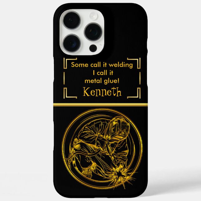 Funda iPhone 16 Pro Max Precisión de soldadura dorada (Reverso )