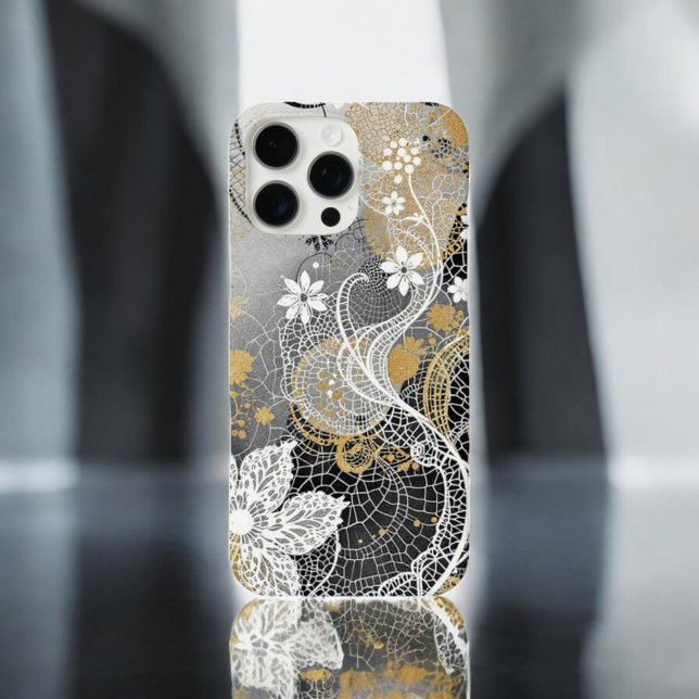 Funda iPhone 16 Pro Max Protector de Bloom Blanco y Negro (Subido por el creador)