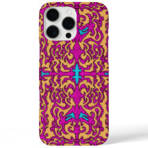 Psicodelic Neon Pink Baroque FlouriPattern
