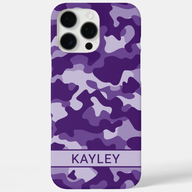 Funda iPhone 16 Pro Max Purple Camouflage Personalized (Reverso )