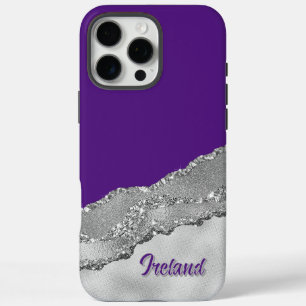 Funda iPhone 16 Pro Max Purpuray Gris Personalizado Con Brillo