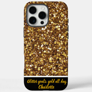 Funda iPhone 16 Pro Max Purpurina de oro resplandece al sol