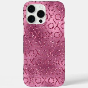 Funda iPhone 16 Pro Max Purpurina rosa XOXO