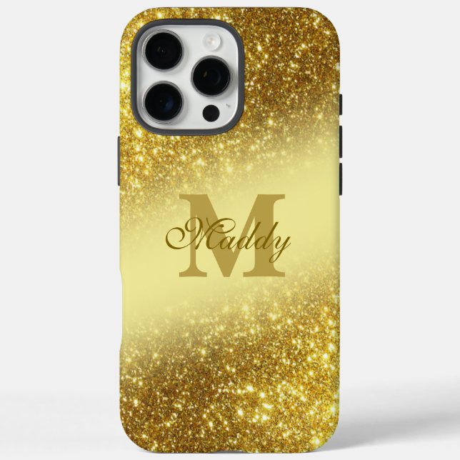 Funda iPhone 16 Pro Max purpurinoso de oro personalizado (Reverso)
