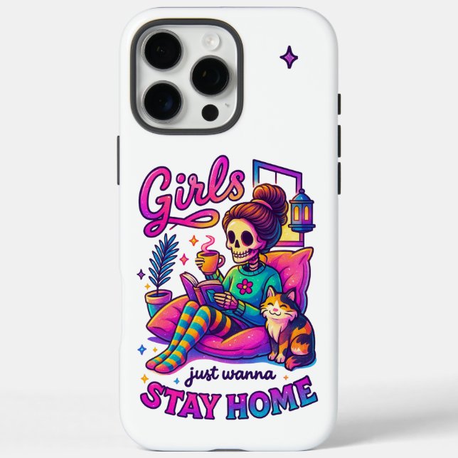 Funda iPhone 16 Pro Max Quédate en casa (Reverso)