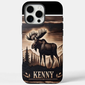 Funda iPhone 16 Pro Max Quema de madera de alce de Kenny