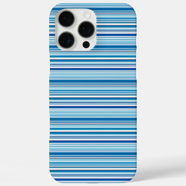 Funda iPhone 16 Pro Max Rayas azules blancas lindas (Reverso )
