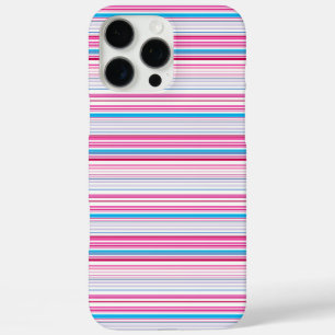 Funda iPhone 16 Pro Max Rayas azules rosadas lindas