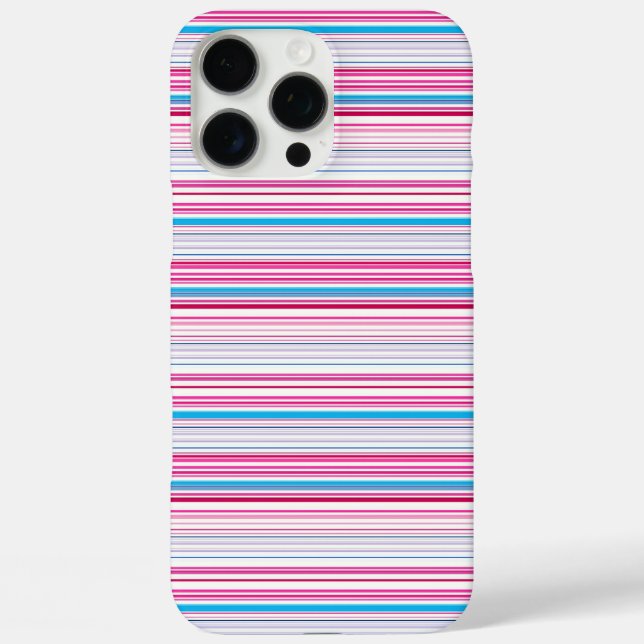 Funda iPhone 16 Pro Max Rayas azules rosadas lindas (Reverso )