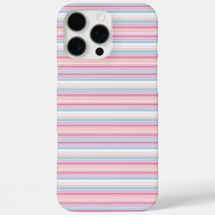 Funda iPhone 16 Pro Max Rayas blancas rosadas lindas