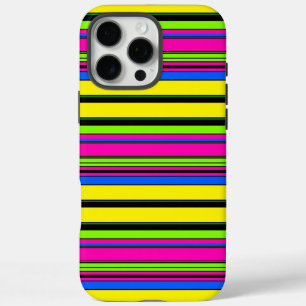 Funda iPhone 16 Pro Max Rayas coloreadas de color amarillo liso