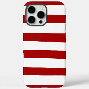 Funda iPhone 16 Pro Max Rayas desiguales en rojo y blanco