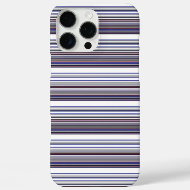Funda iPhone 16 Pro Max Rayas grises azules modernas lindas (Reverso )
