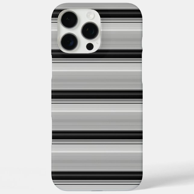 Funda iPhone 16 Pro Max Rayas grises negras lindas (Reverso )