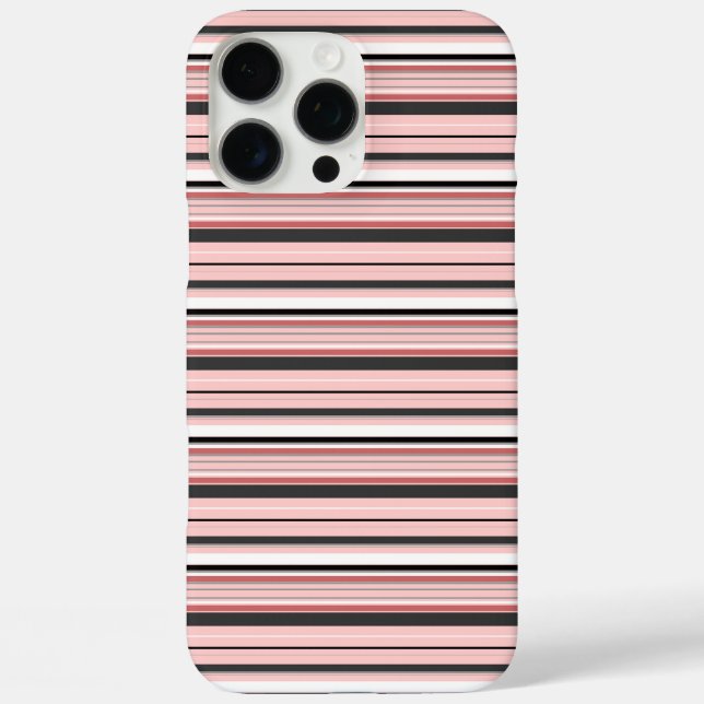 Funda iPhone 16 Pro Max Rayas grises rosadas lindas (Reverso )