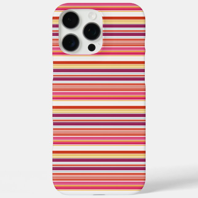 Funda iPhone 16 Pro Max Rayas marrones rosadas lindas (Reverso )