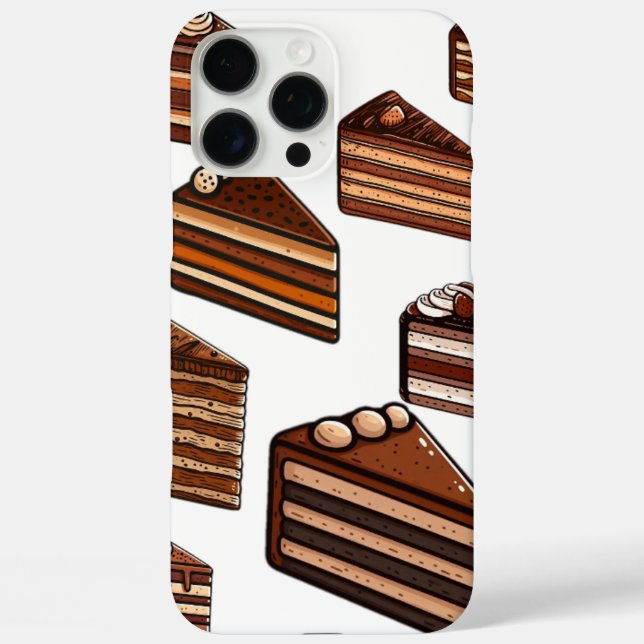 Funda iPhone 16 Pro Max rebanadas de tarta de cacao (Reverso )
